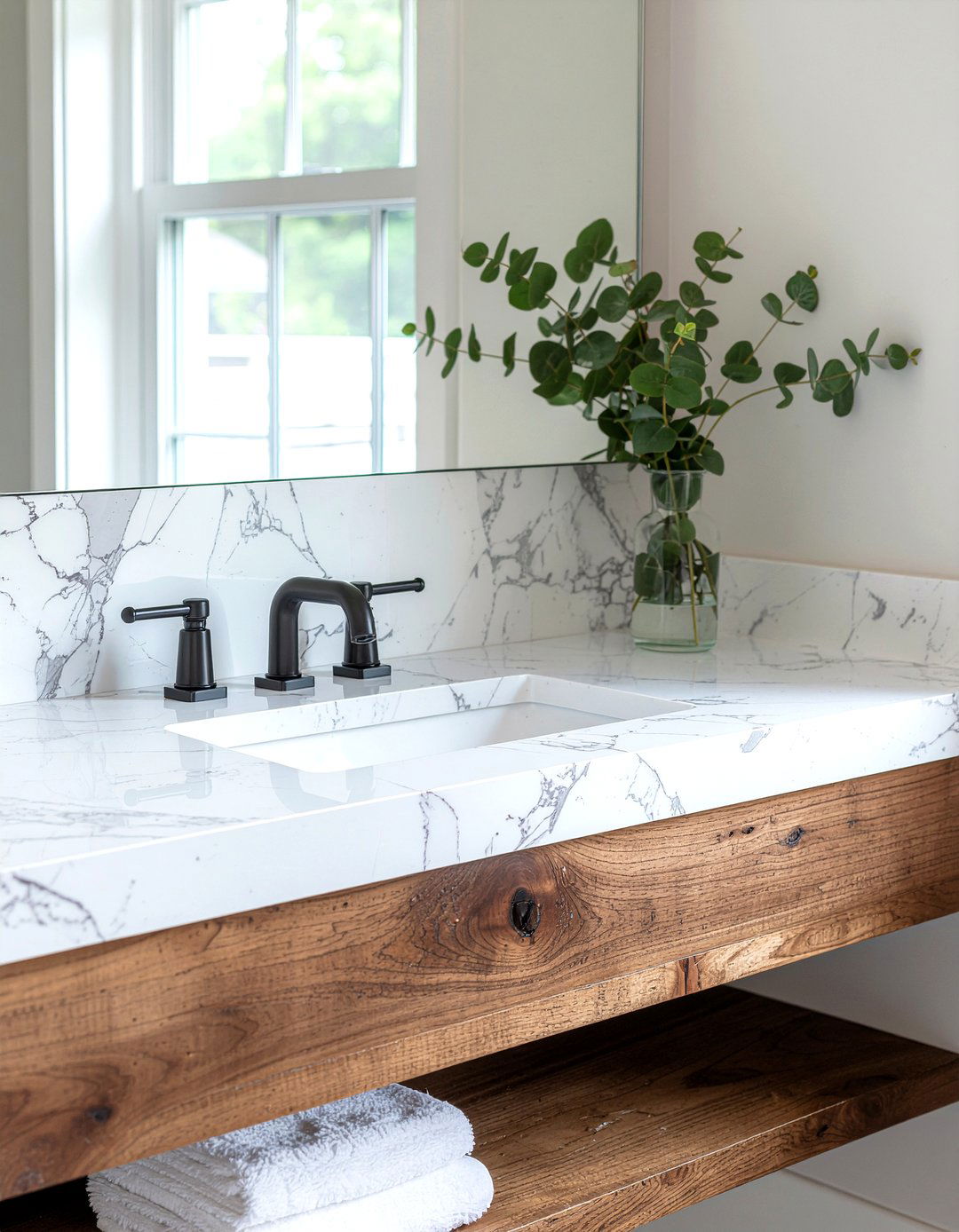 Black Marble Vanity - 30 bathroom dramatic change ideas