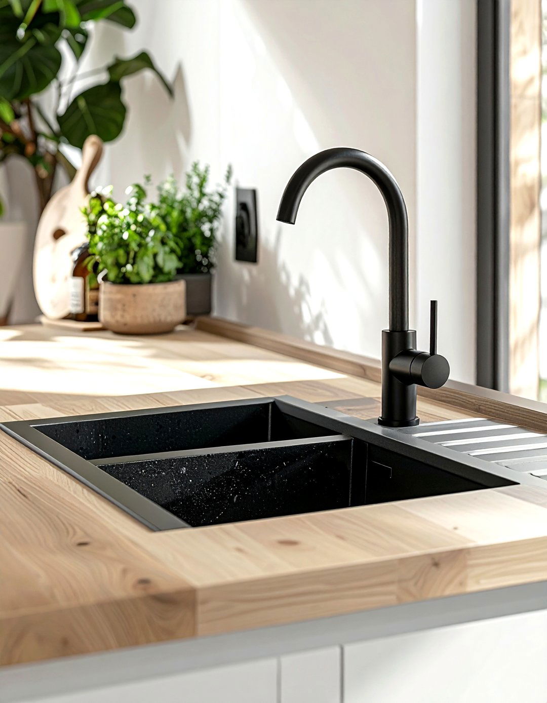 Black Matte Faucet - 30 kitchen statement piece ideas