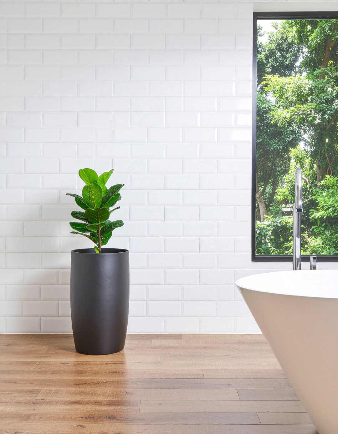 Black Matte Pot - 30 bathroom planter ideas