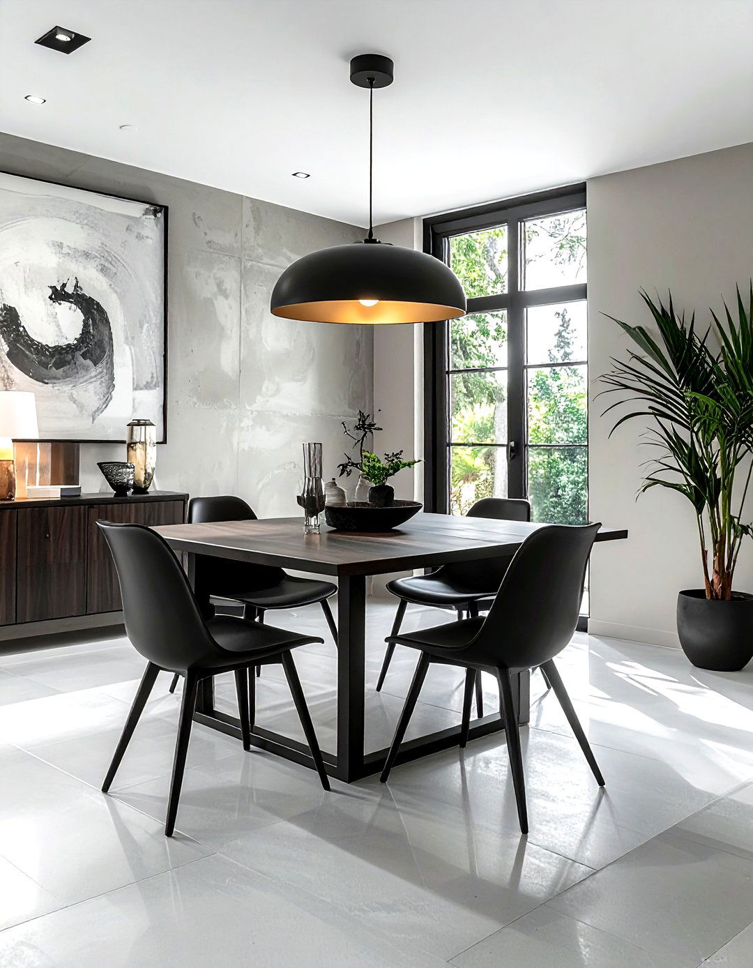 Black Metal Accent - 30 zen dining room ideas