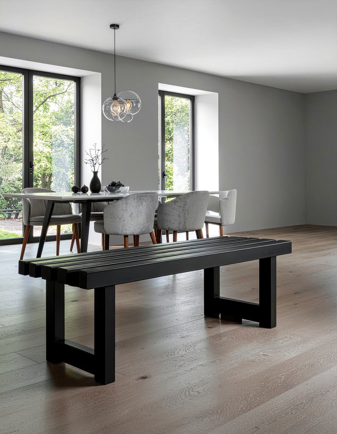 Black Metal Bench - 30 backless dining bench ideas