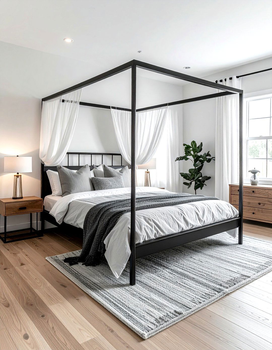 Black Metal Canopy Bed - 30 black metal decor ideas