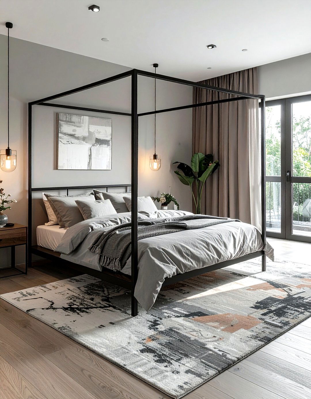 Black Metal Canopy Bed - 30 bedroom statement piece ideas