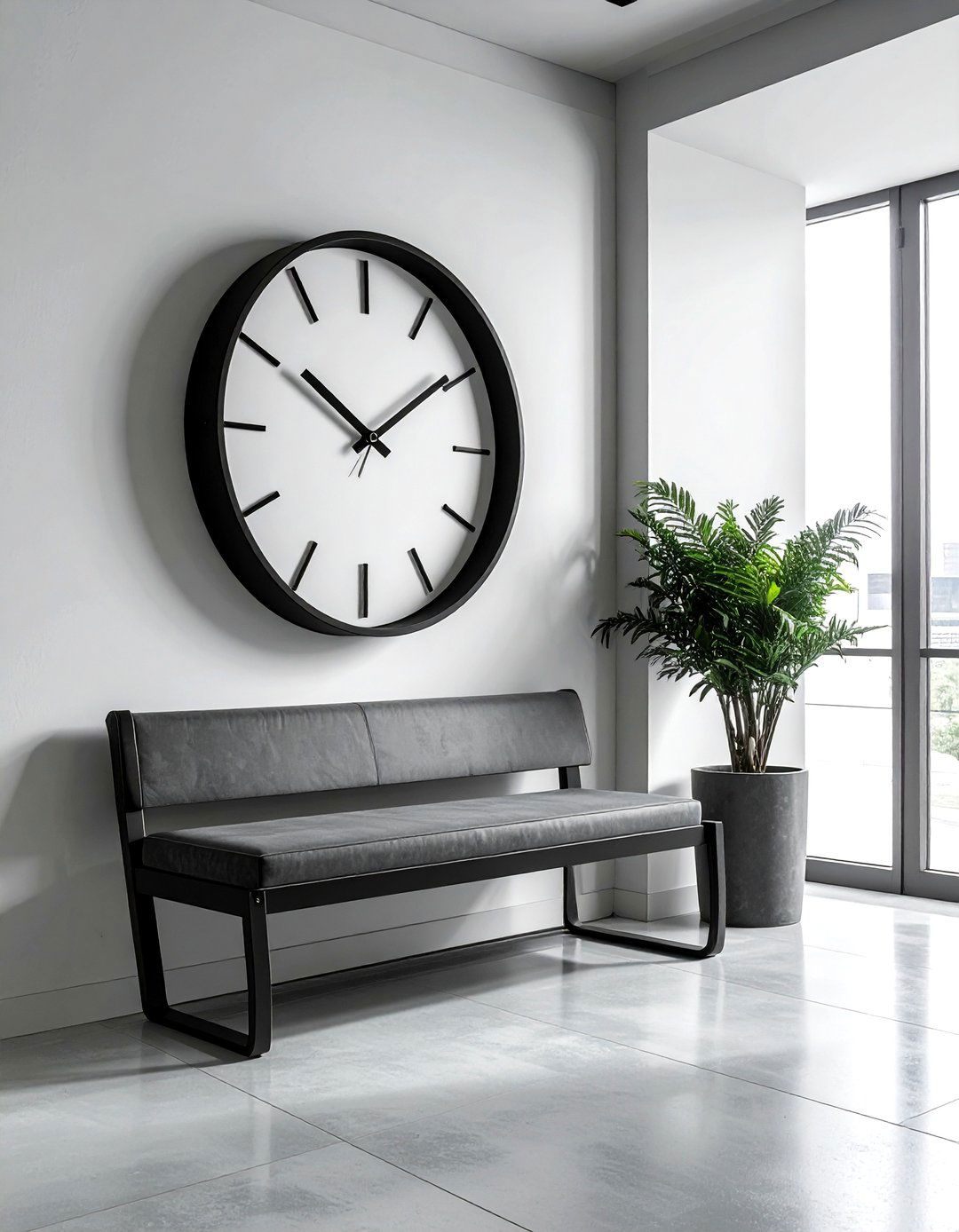 Black Metal Circular Clock - 30 oversized clock ideas