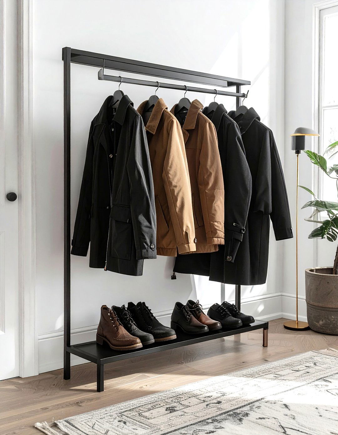 Black Metal Coat Rack - 30 black metal decor ideas