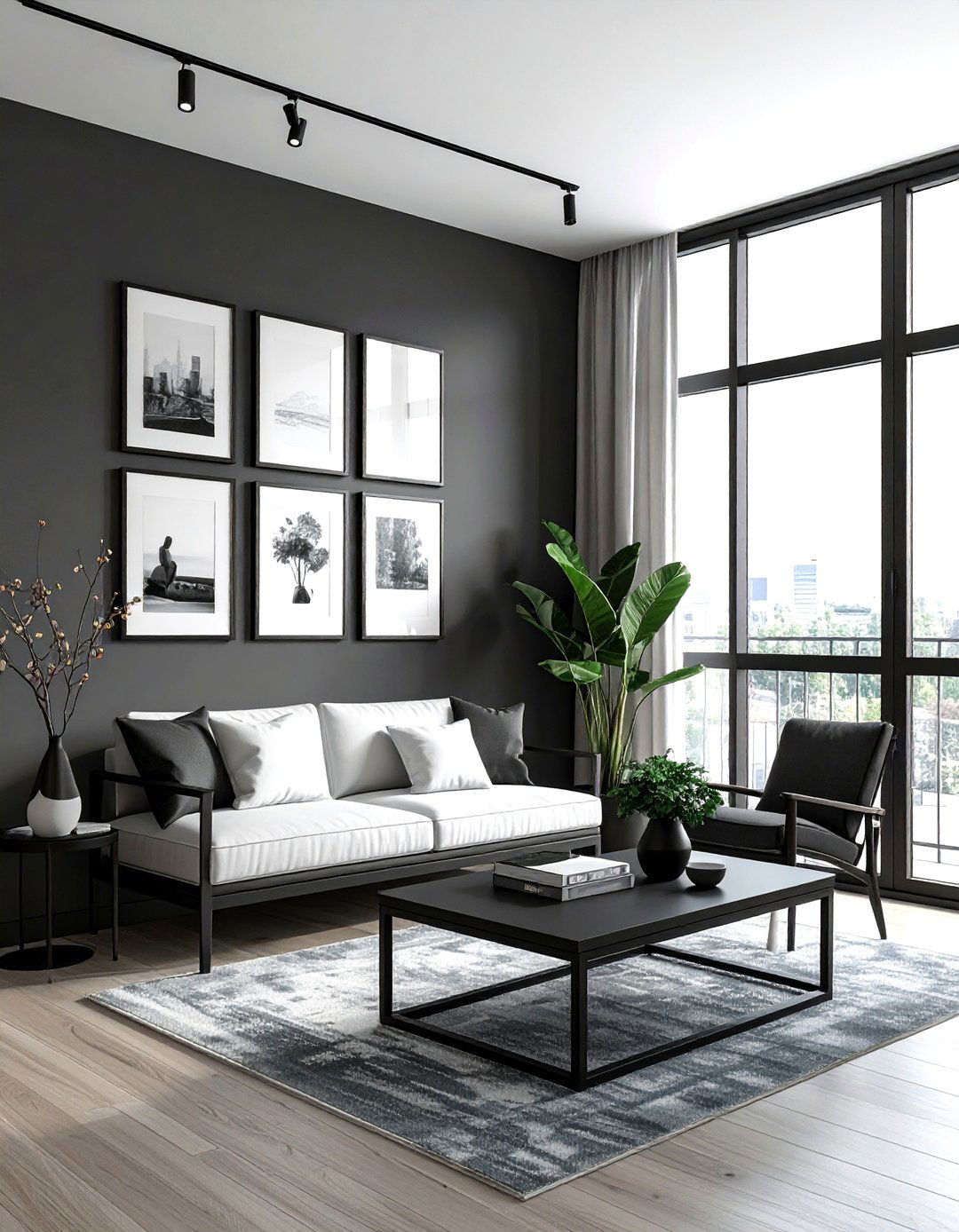 Black Metal Corner Frame - 30 living room corner shelving ideas