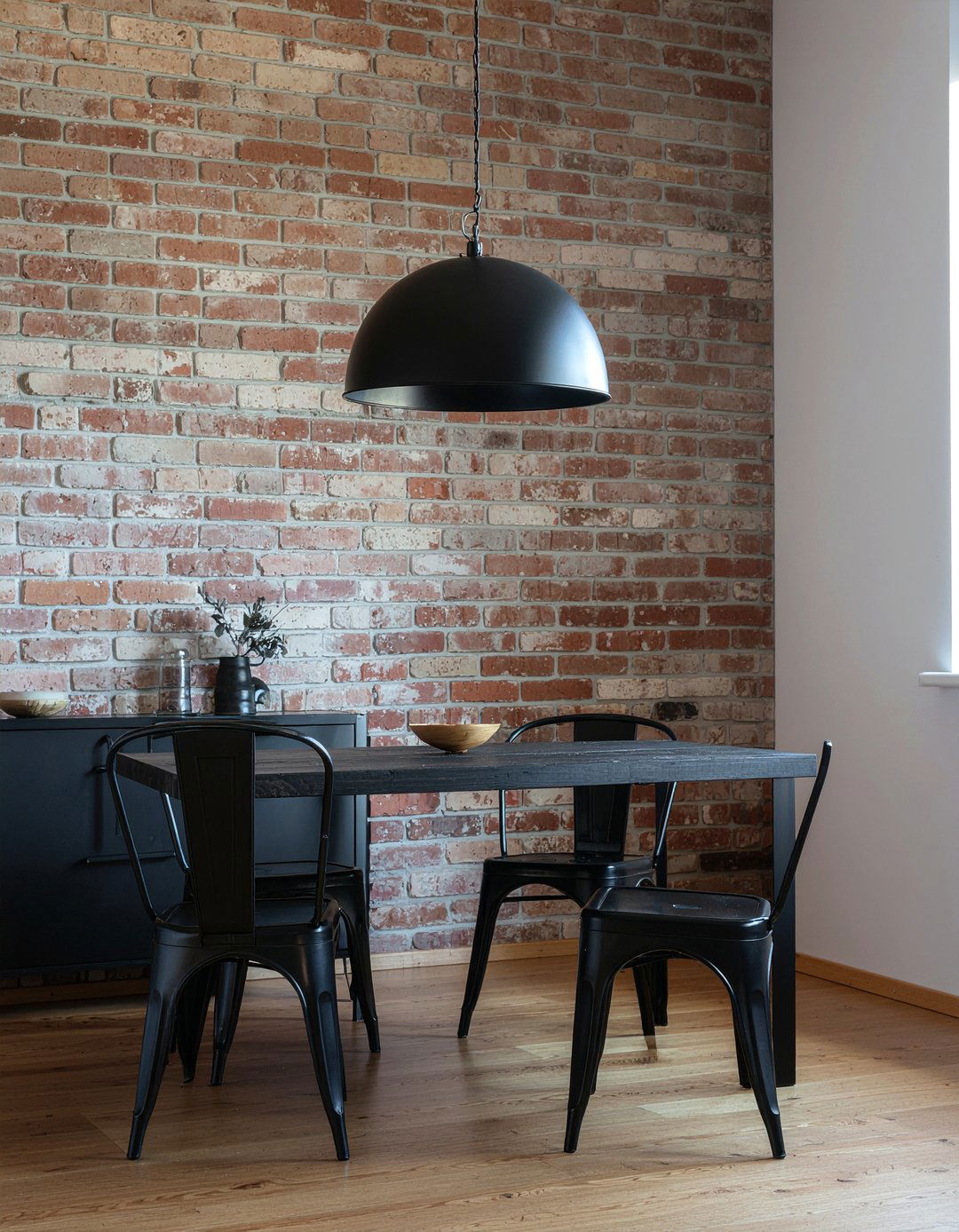 Black Metal Dome - 30 dining room pendant ideas