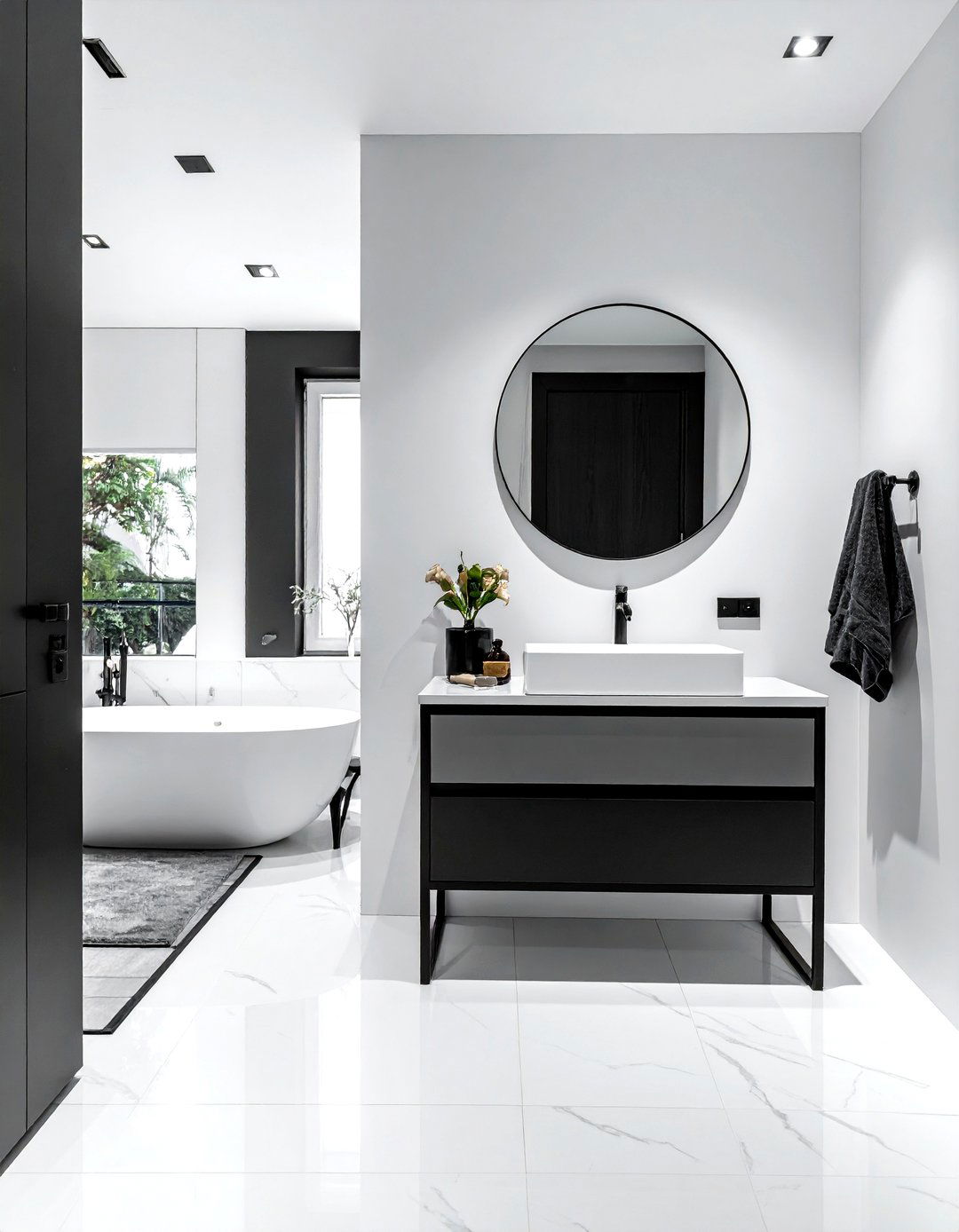 Black Metal Frame Vanity - 30 small bathroom vanity ideas