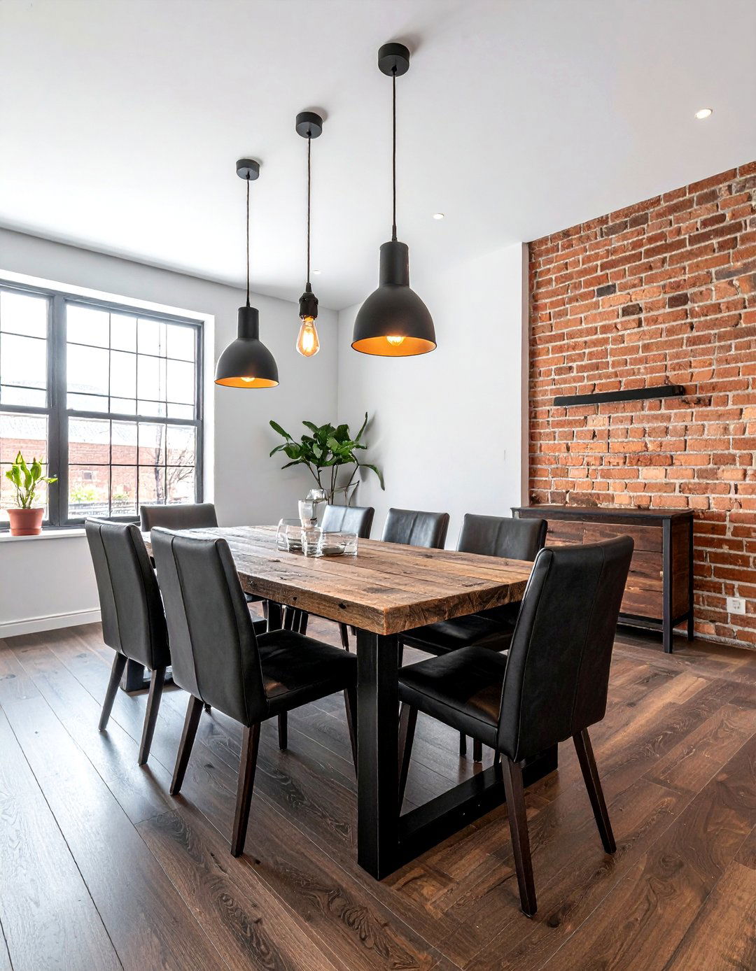 Black Metal Industrial Pendant - 30 cluster pendant dining room ideas