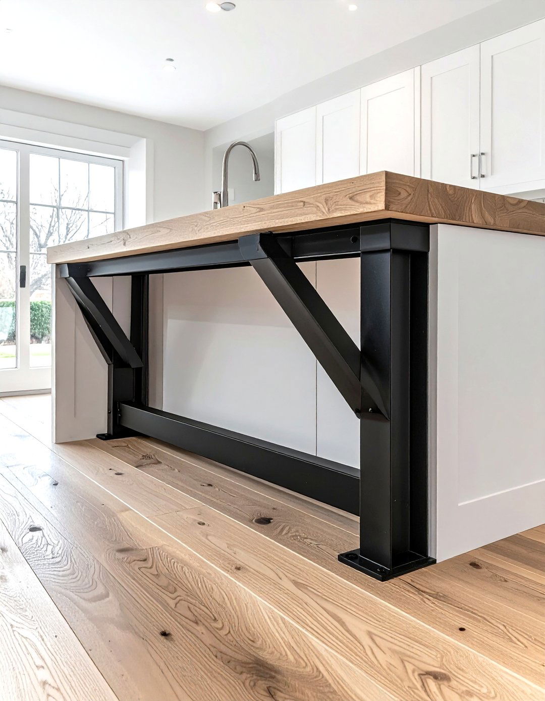 Black Metal Island Bracket - 30 kitchen corbel ideas