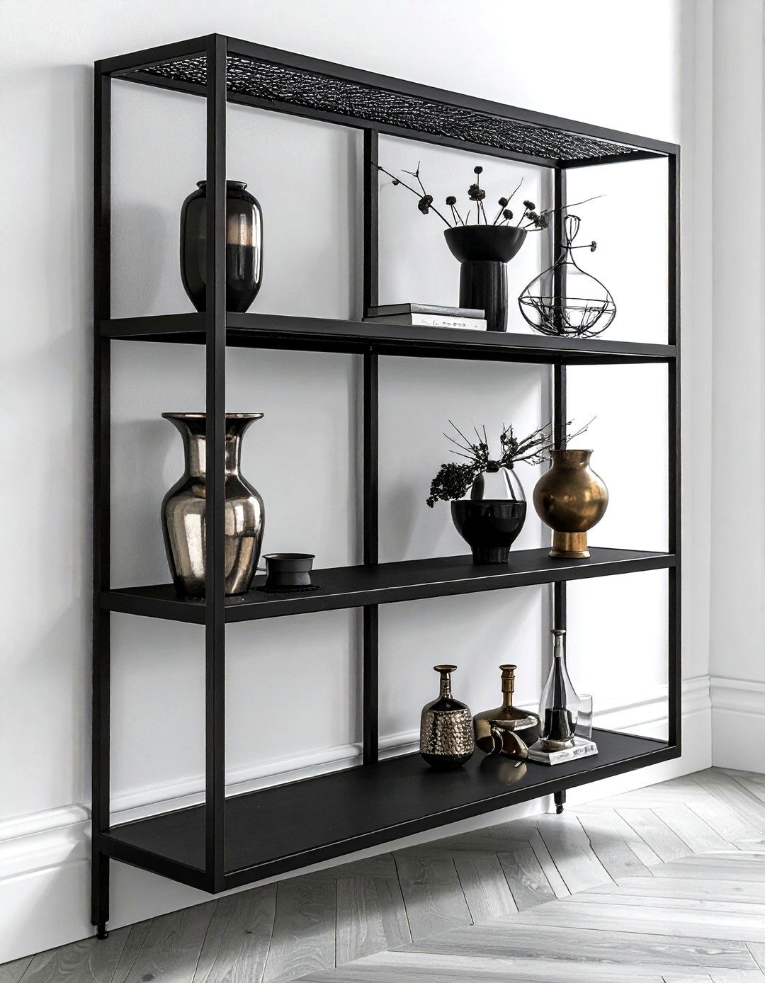 Black Metal Ledge Shelf - 30 living room ledge shelves