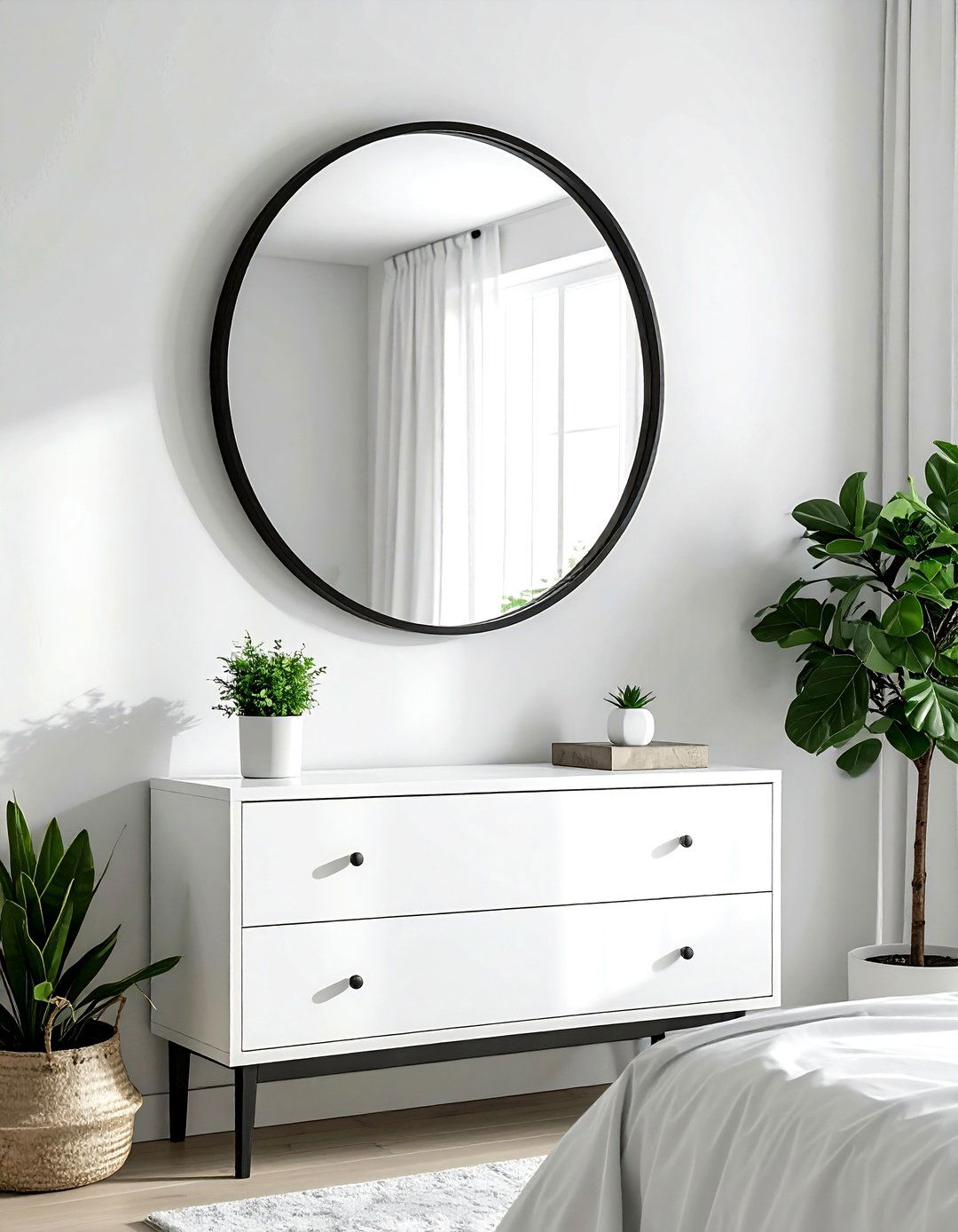 Black Metal Mirror Frames - 30 black bedroom accessories ideas