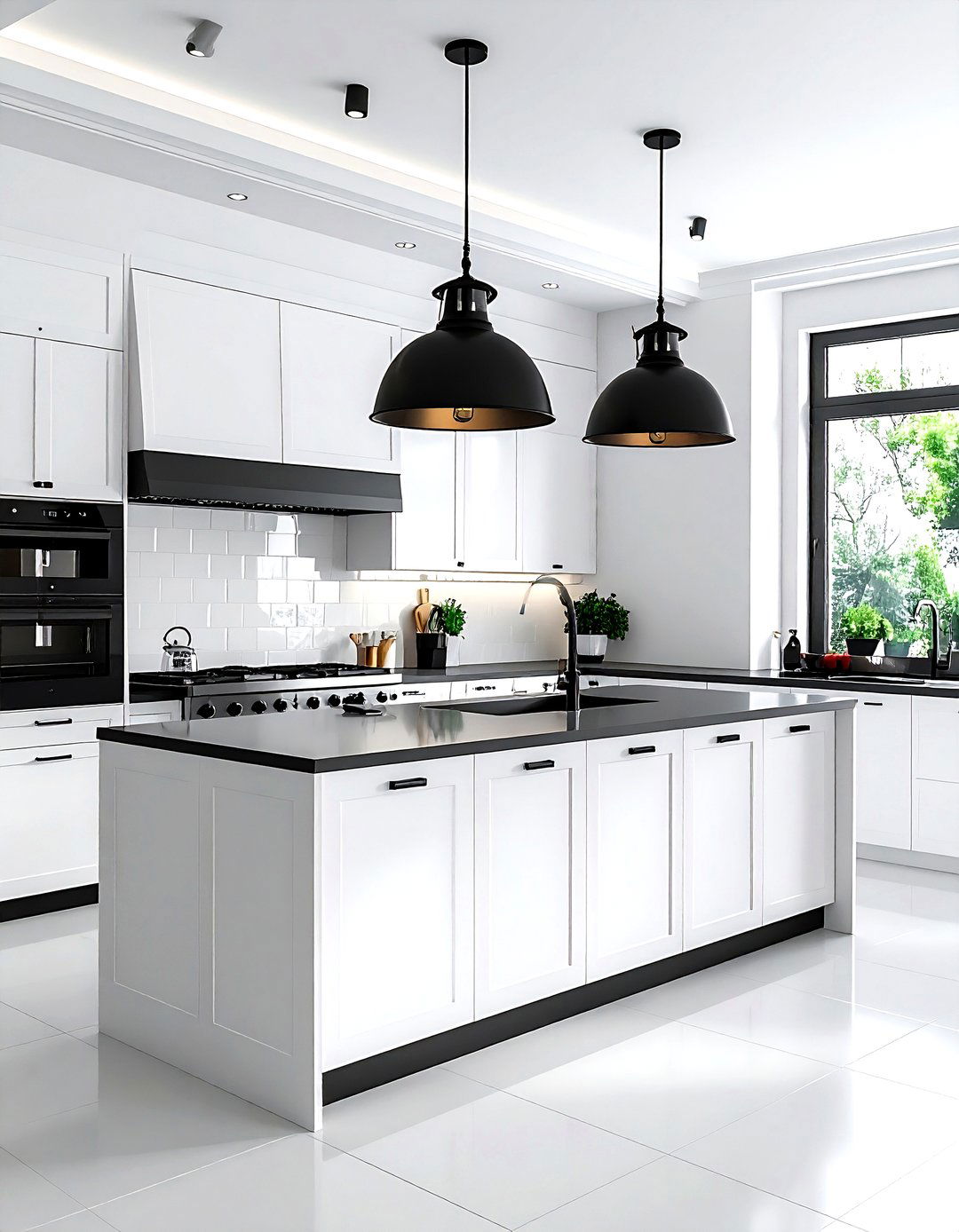 Black Metal Pendant - 30 kitchen lighting ideas