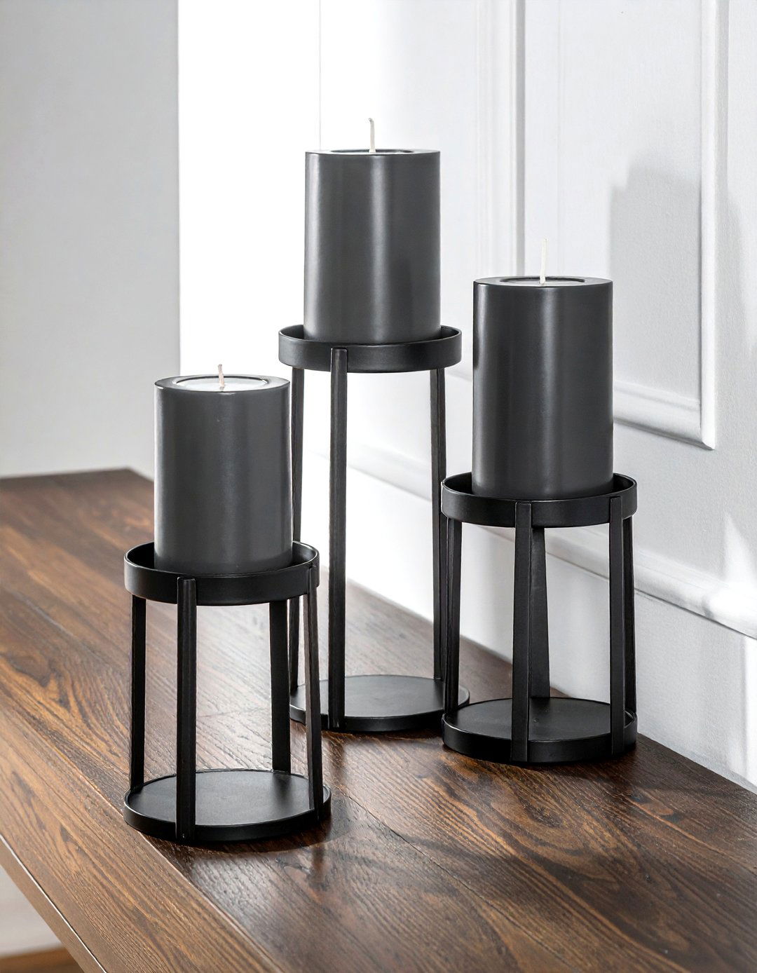 Black Metal Pillar Holder - 30 living room candle holders