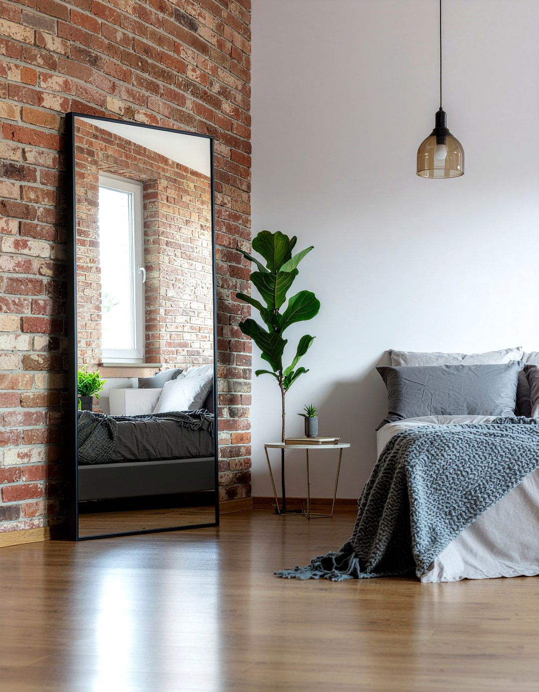 Black Metal Thin Frame Mirror - 30 bedroom leaning mirrors