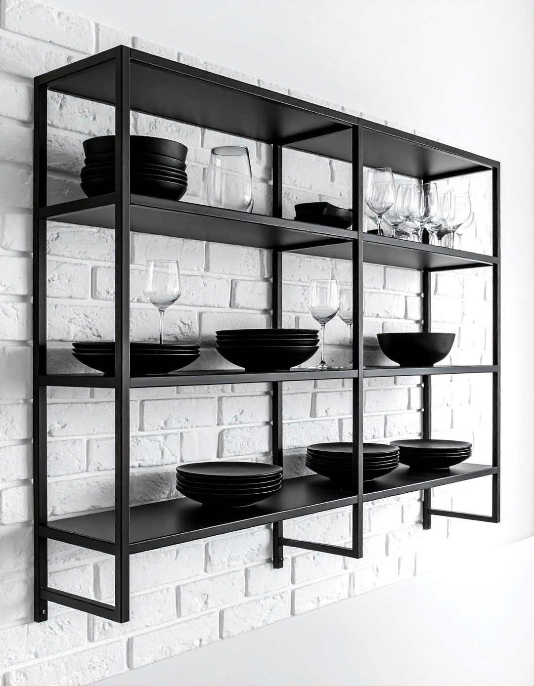Black Metal Wall Shelves - 30 dining room shelving ideas