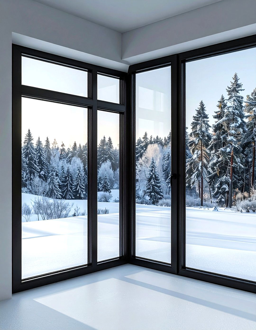 Black Metal Window Frame - 30 ski chalet living room ideas