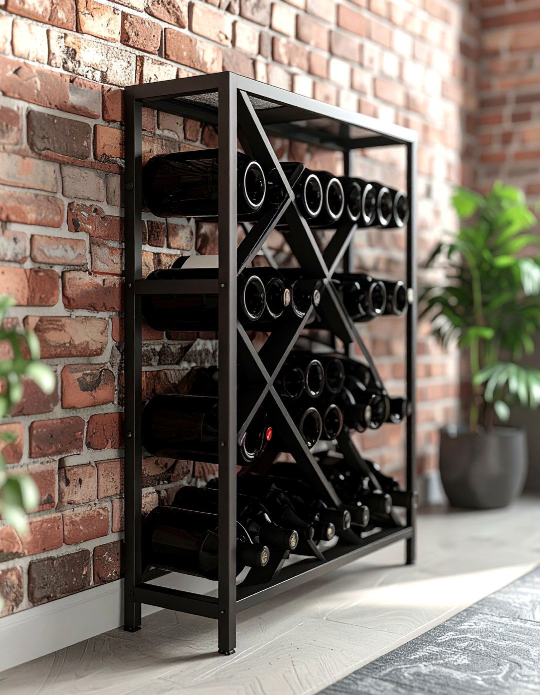 Black Metal Wine Rack - 30 black dining room accessories ideas