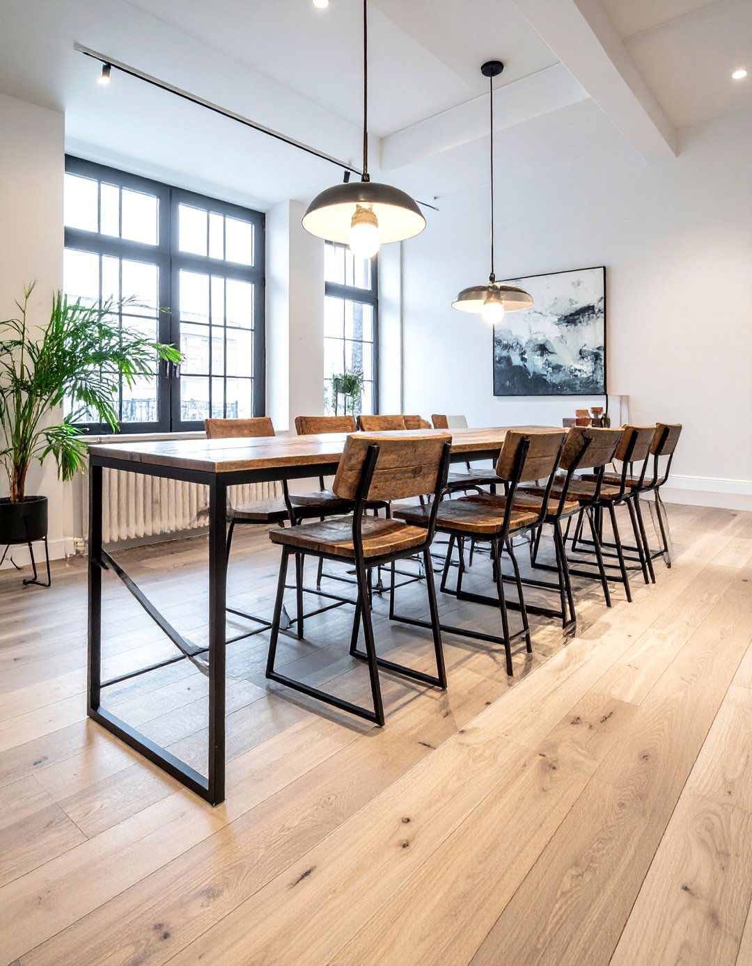 Black Metal Wood Chairs - 30 reclaimed wood dining room ideas