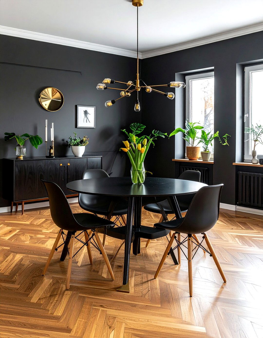 Black Mid Century Modern Dining Room - 30 black dining room design ideas