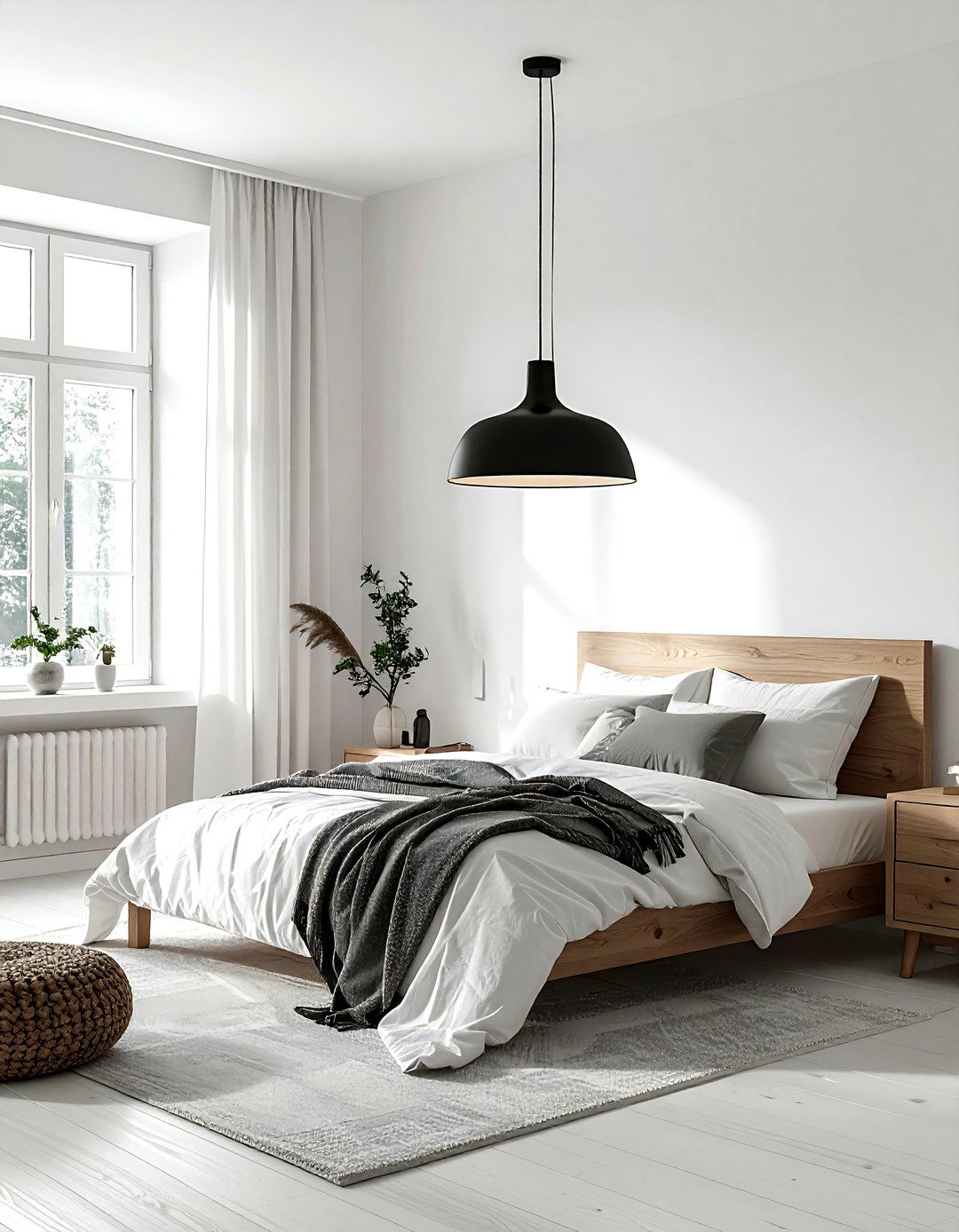 Black Minimalist Pendant - 30 bedroom pendant lighting ideas