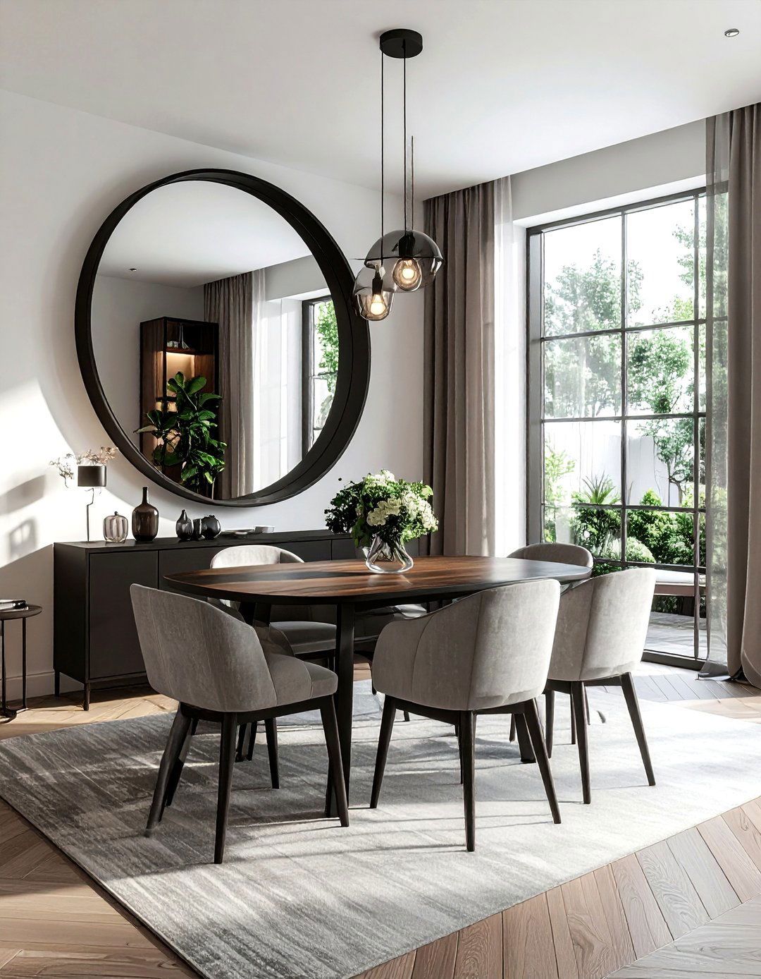 Black Mirror Dining Room - 30 black accent dining room ideas