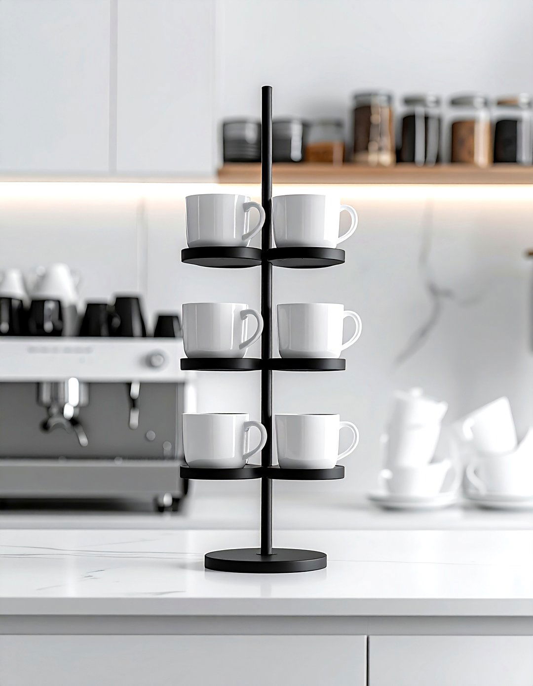 Black Mug Tree - 30 black kitchen accessories ideas