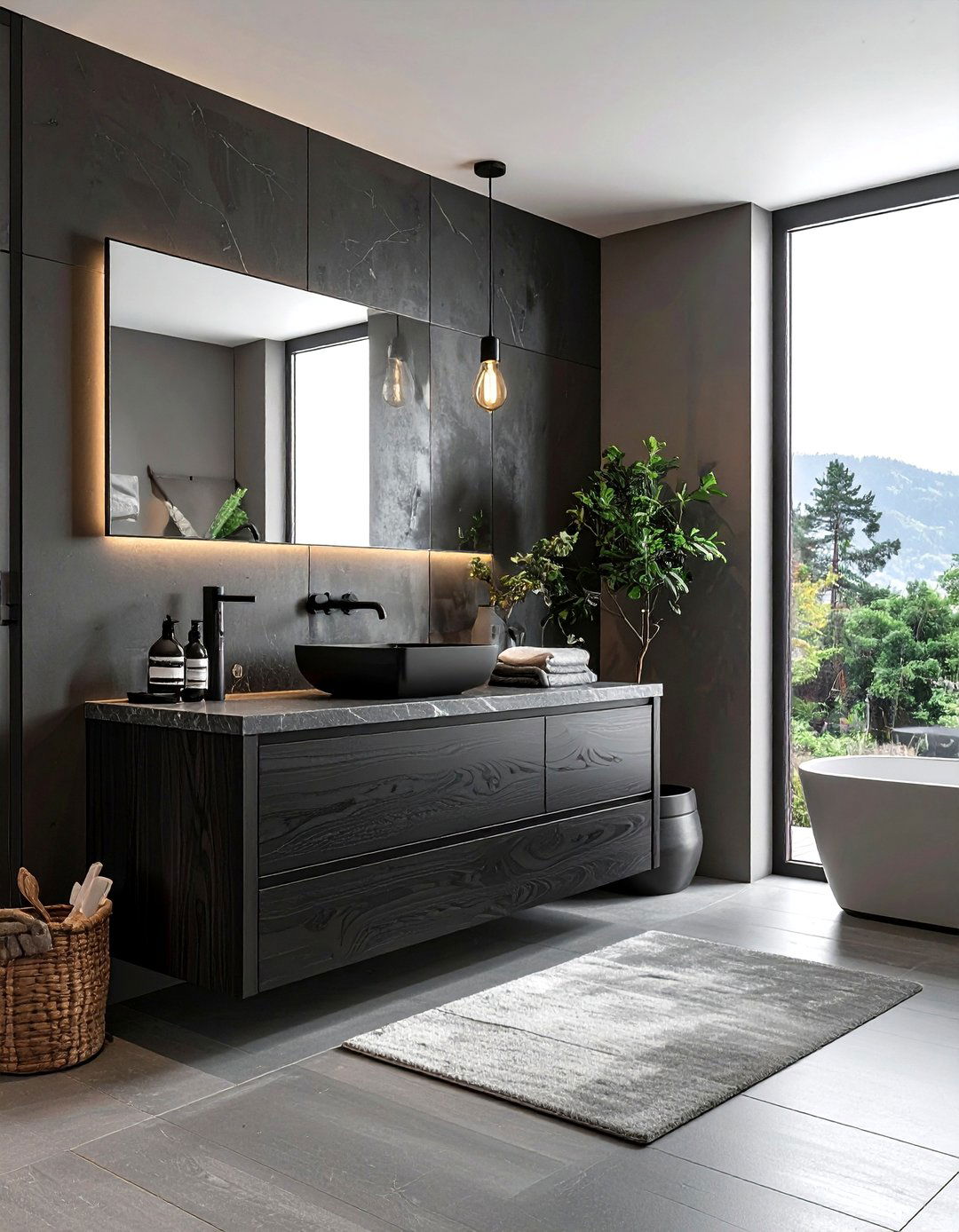 Black Oak Bathroom Vanity - 30 black bathroom furniture ideas