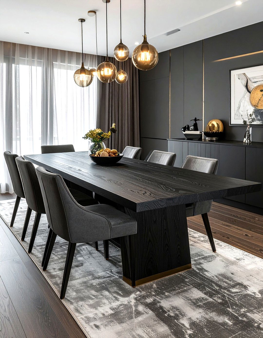 Black Oak Dining Table - 30 large dining table ideas
