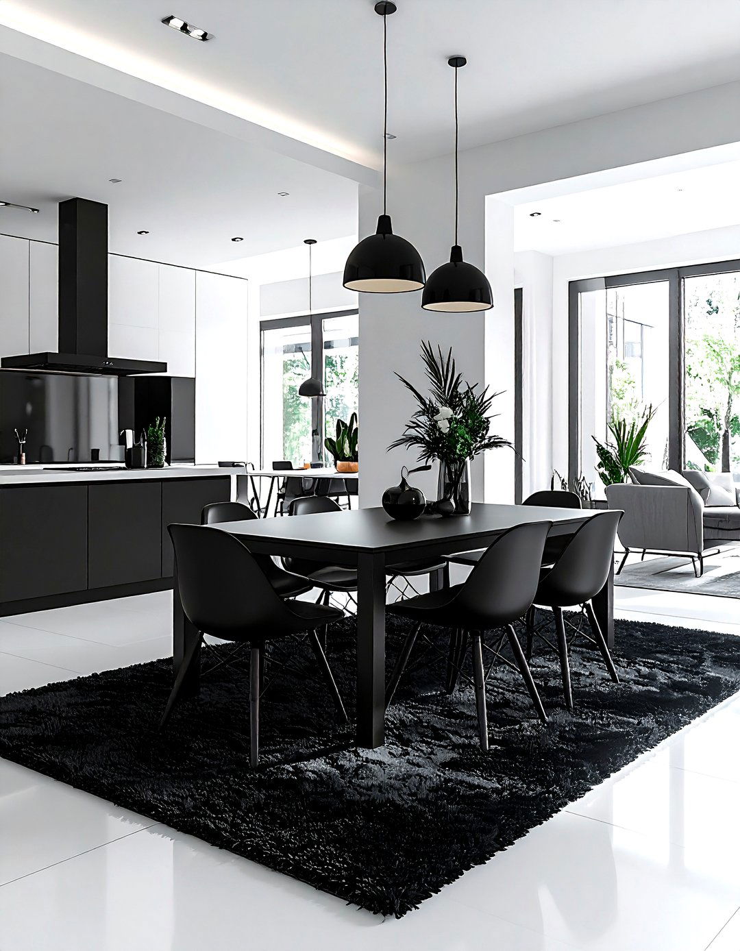 Black Open Concept Dining Room - 30 black dining room design ideas