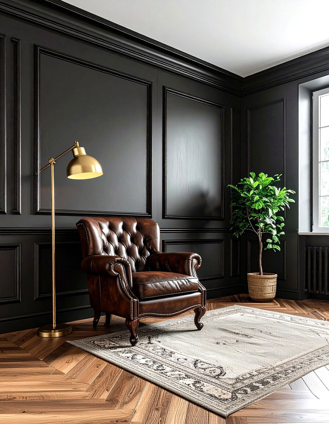 Black Paneling Living Room - 30 living room black walls