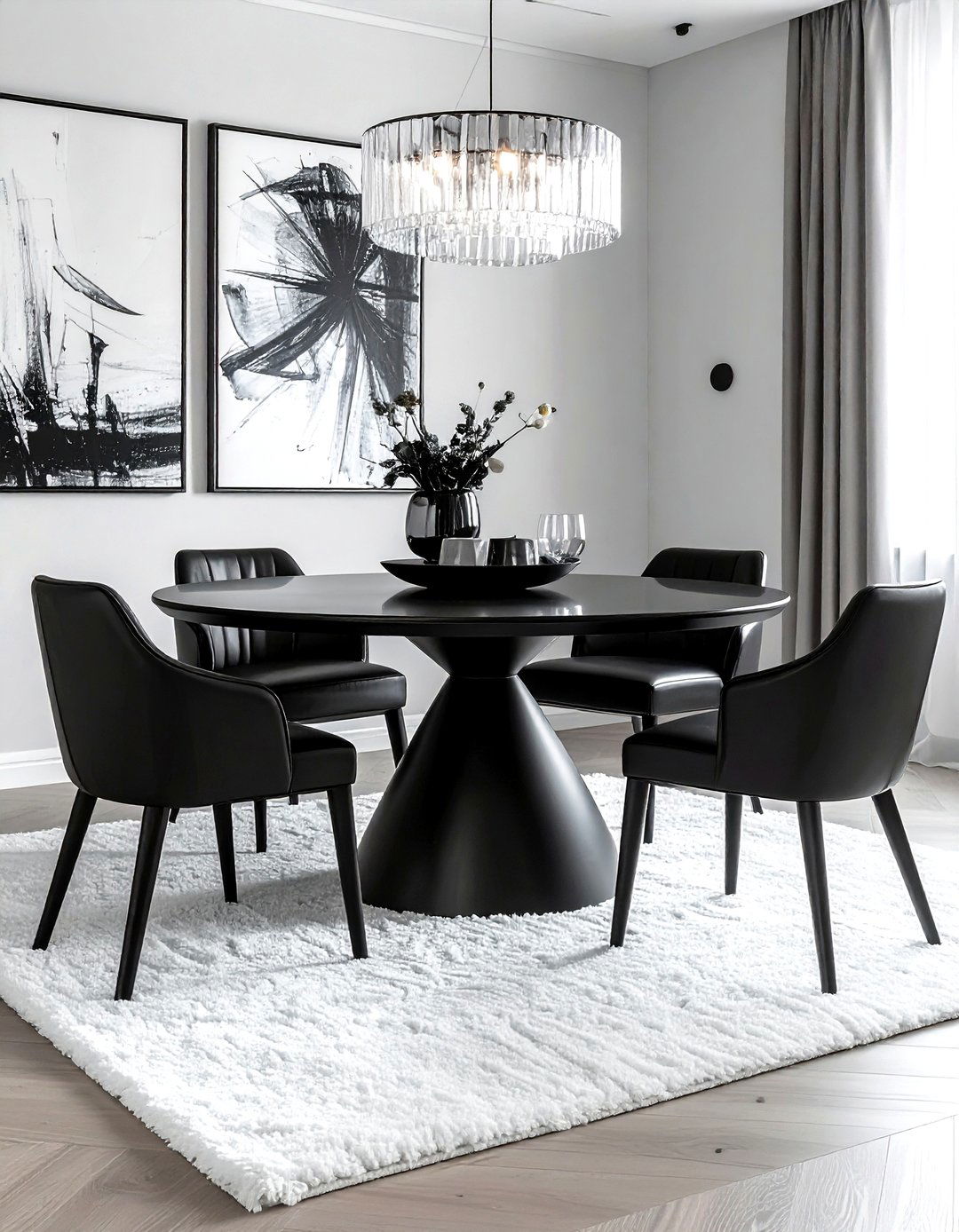 Black Pedestal Dining Table - 30 modern dining table ideas