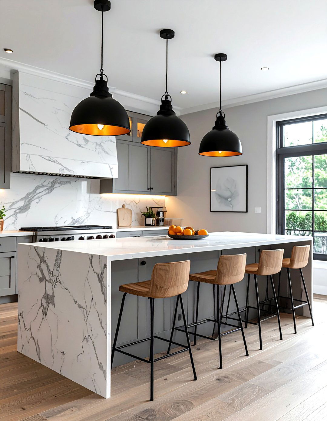 Black Pendant Lights - 30 black accent kitchen ideas