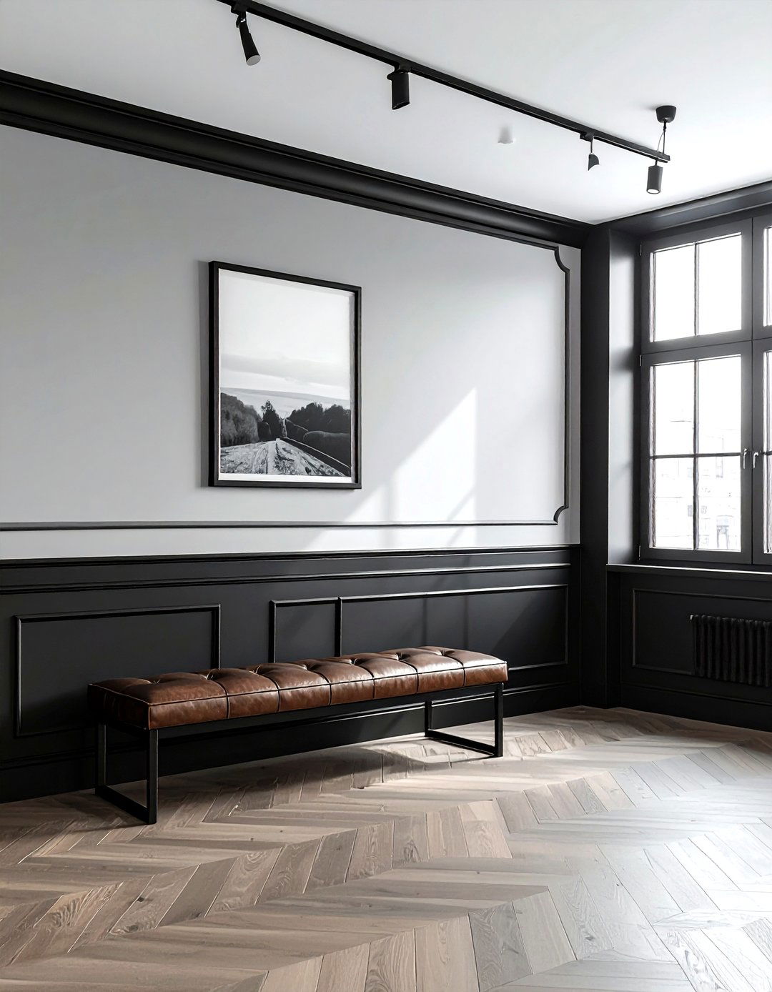 Black Picture Rail Accent - 30 picture rail ideas