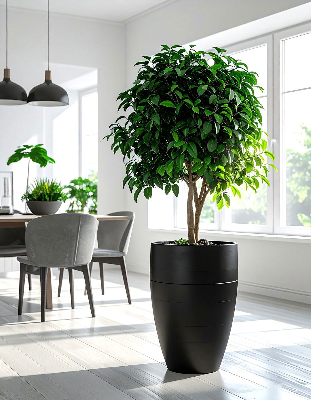Black Planter For Indoor Tree - 30 black dining room accessories ideas