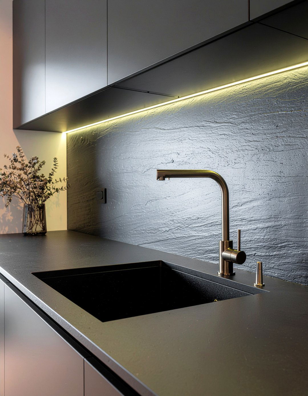 Black Quartz Slab Kitchen - 30 slab backsplash kitchen ideas