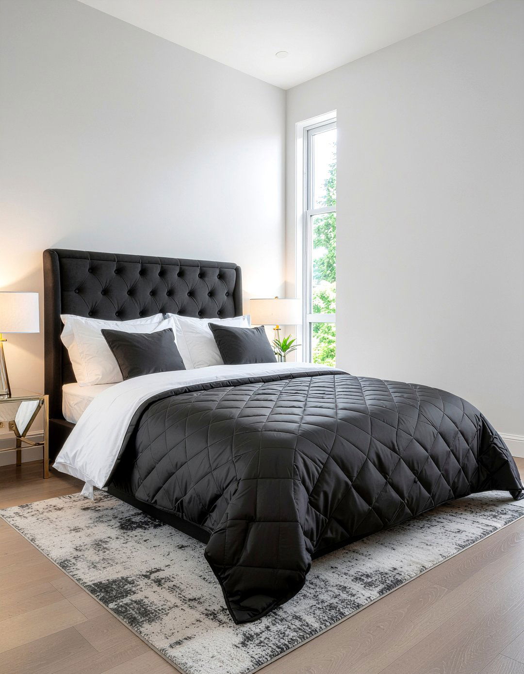 Black Quilted Bedspread - 30 quilted bedroom ideas