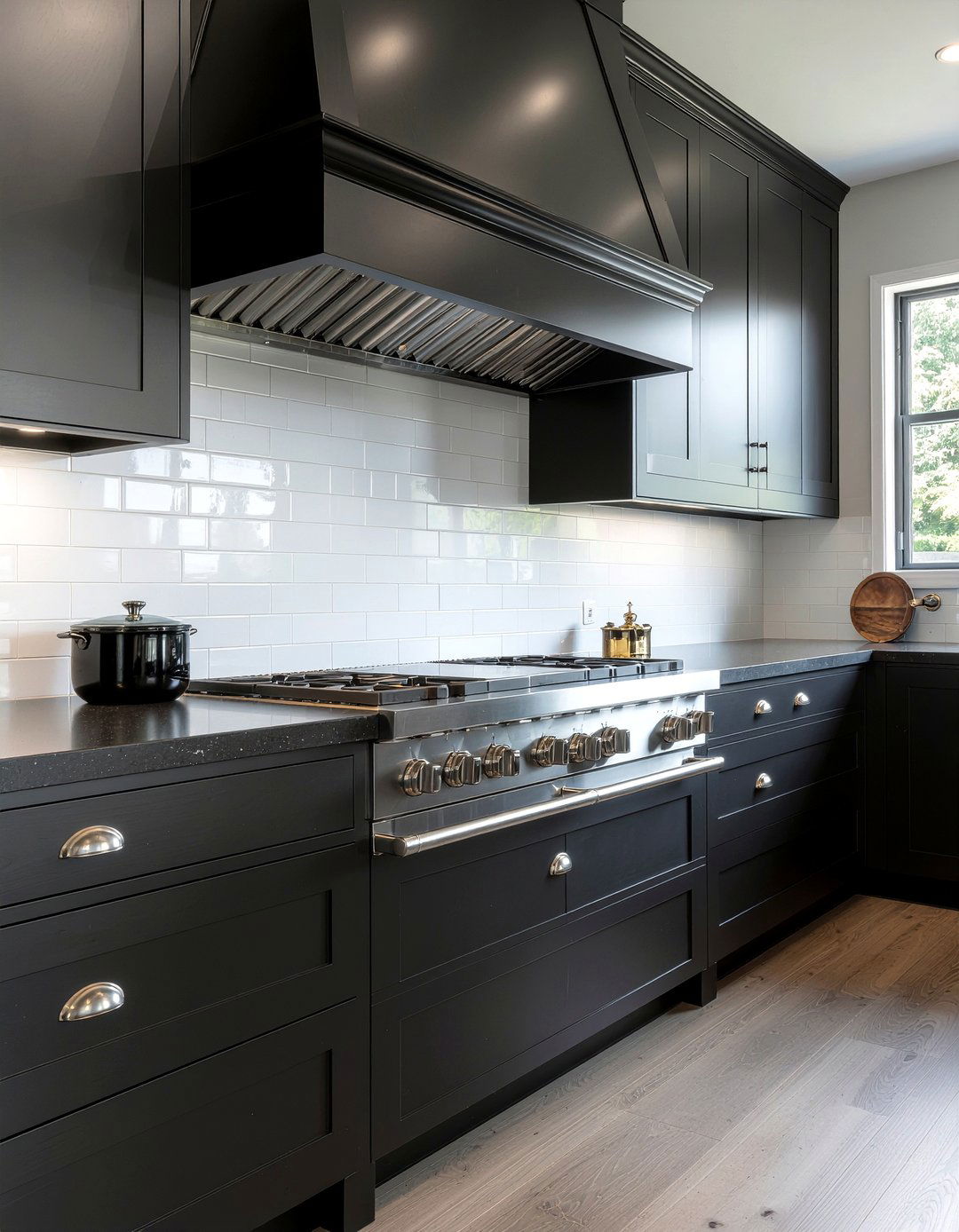 Black Range Stove - 30 all black kitchen ideas