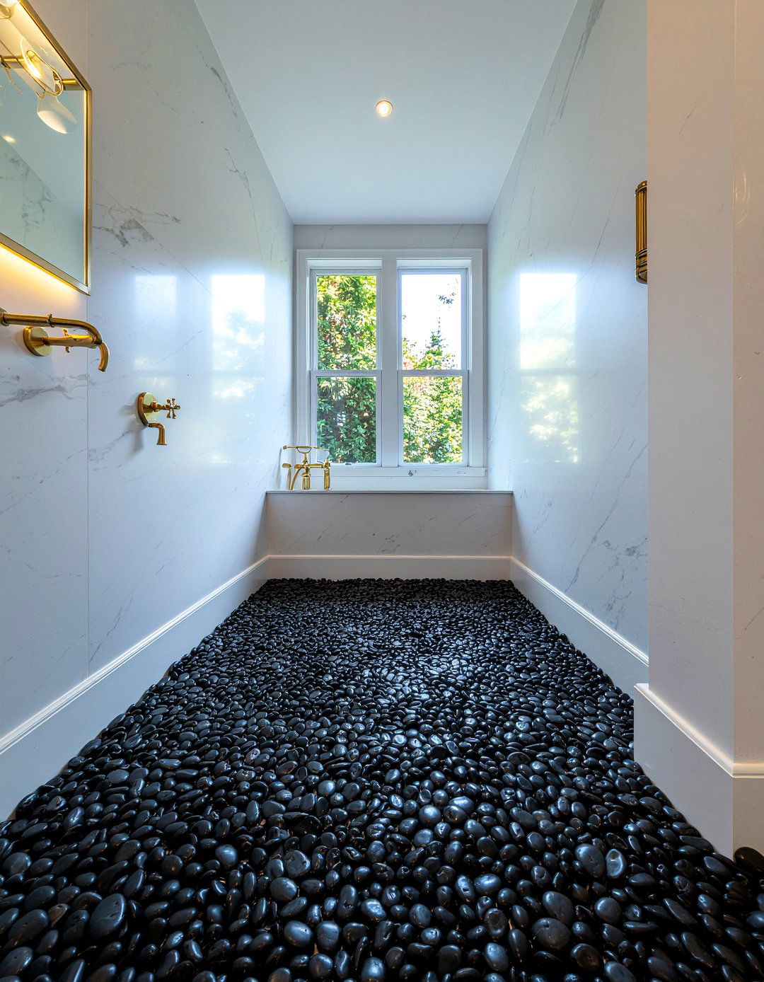 Black River Rock Bathroom - 30 river rock bathroom ideas