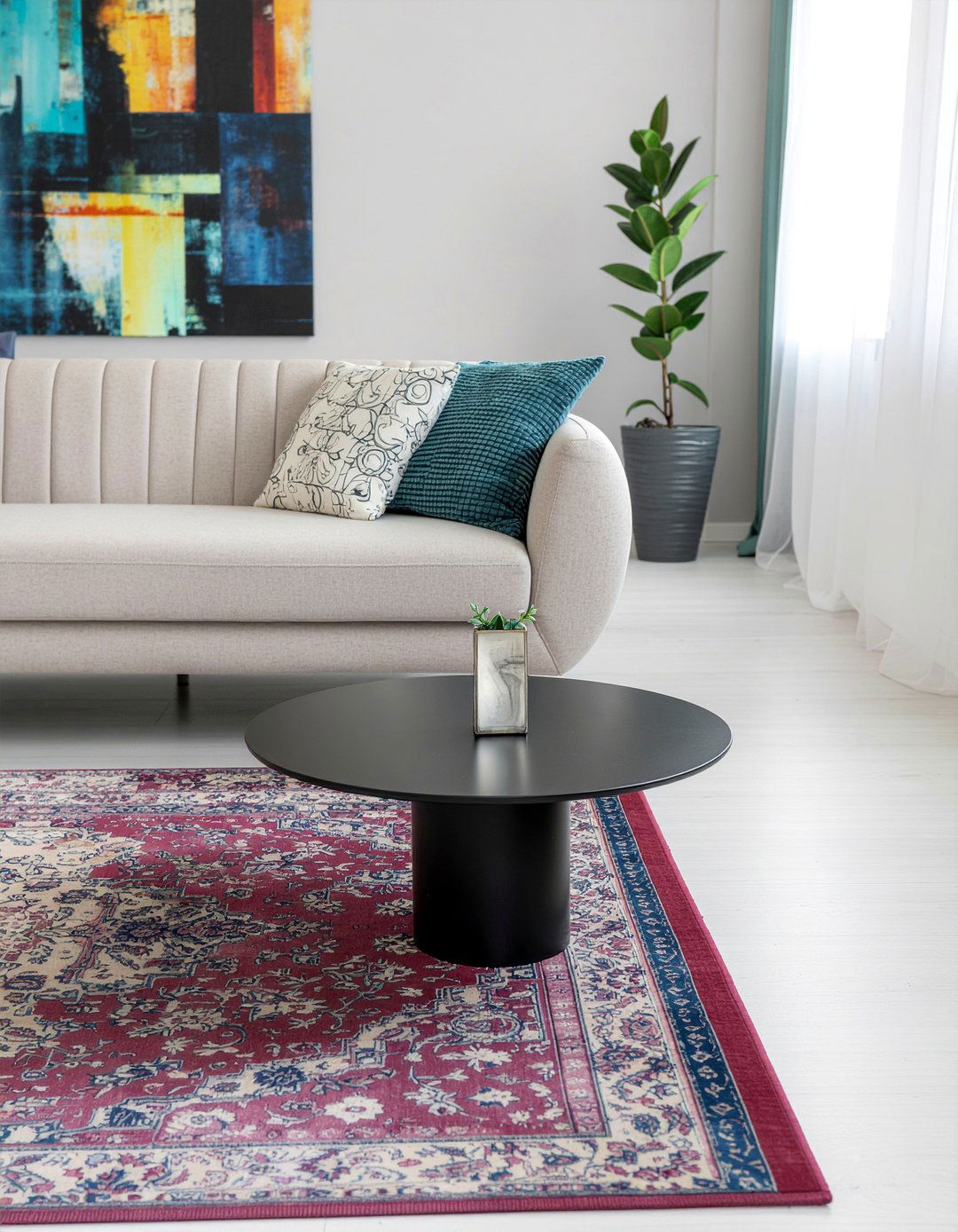 Black Round Coffee Table - 30 living room black furniture ideas