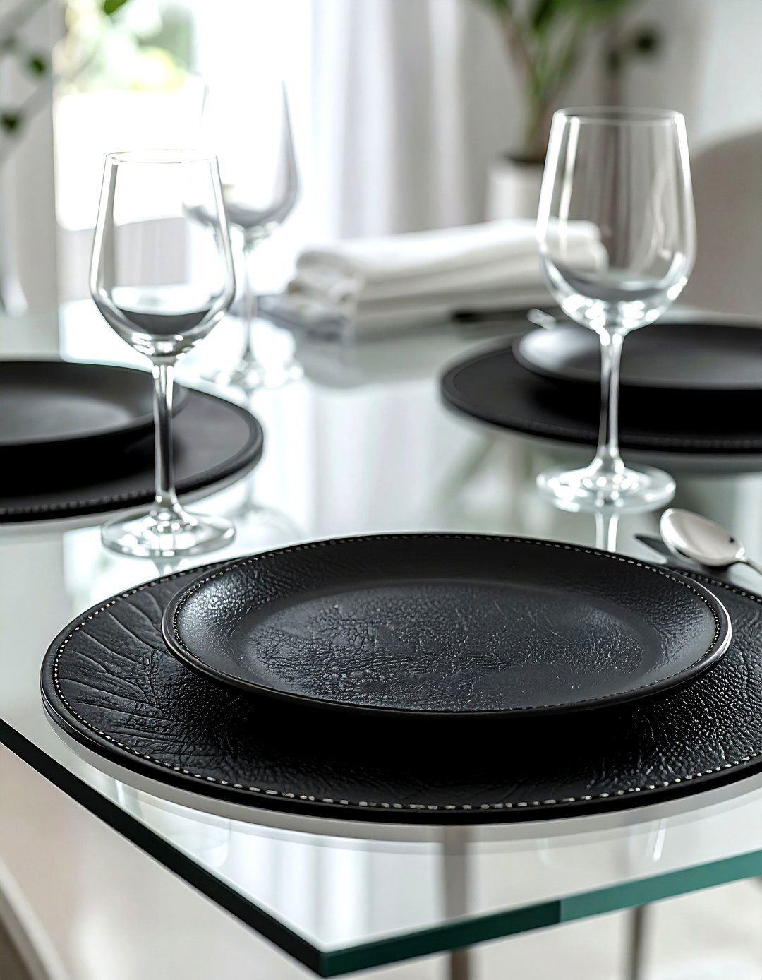 Black Round Placemats - 30 black dining room accessories ideas