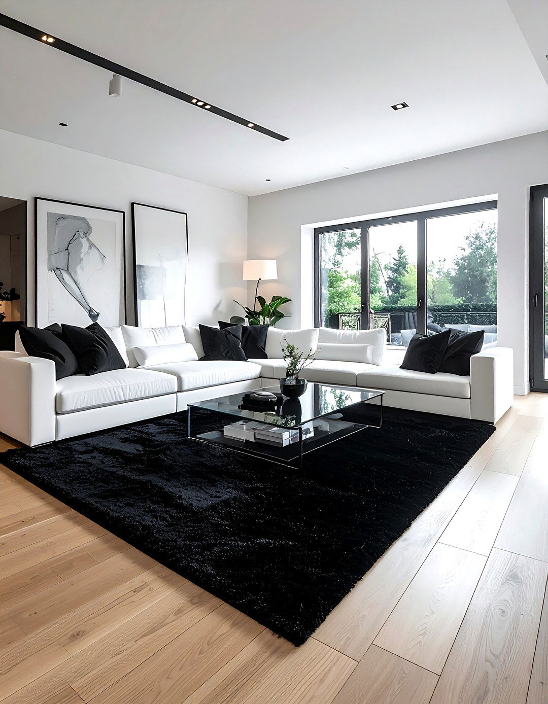 Black Rug Living Room - 30 contemporary black living room ideas