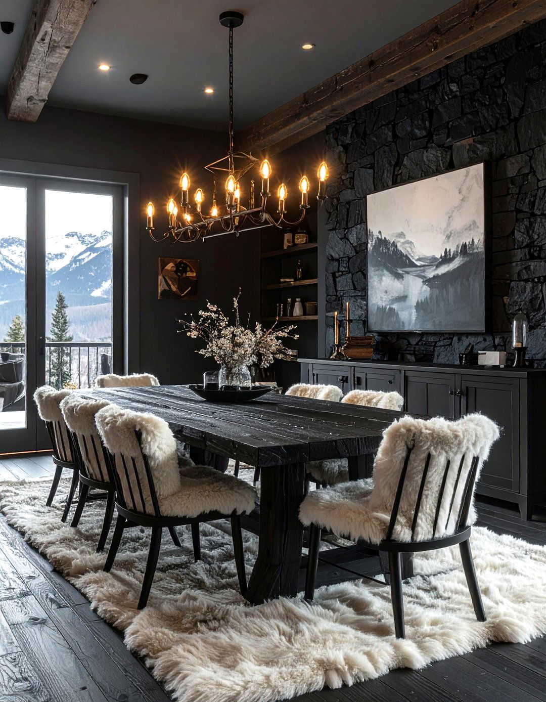 Black Rustic Dining Room - 30 black dining room design ideas
