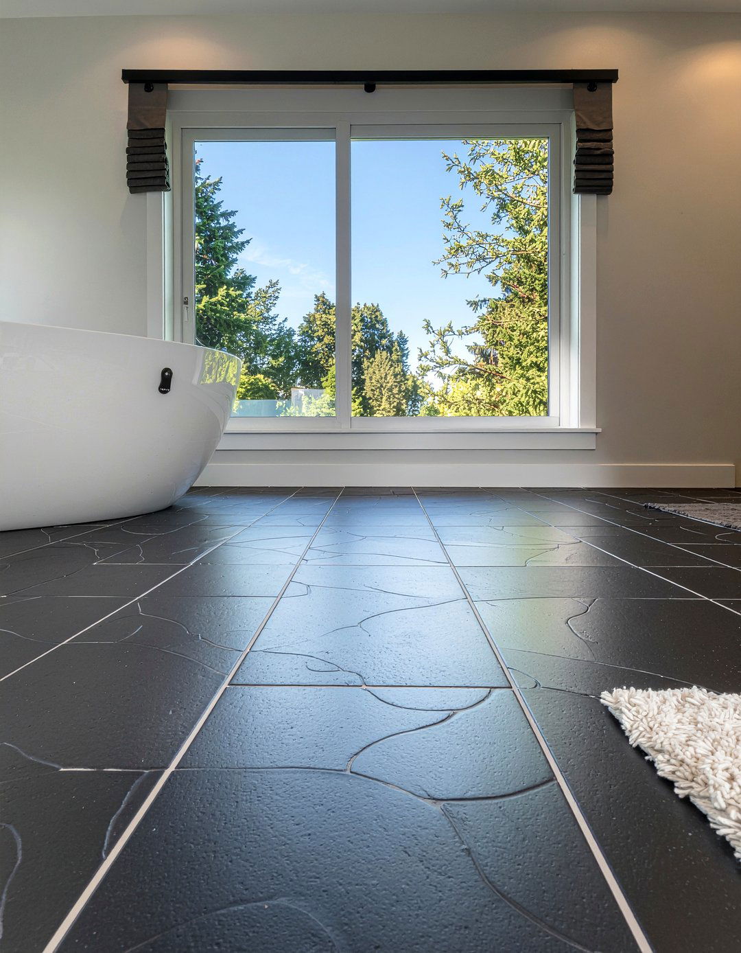 Black Scalloped Floor Tile - 30 scalloped tile bathroom ideas