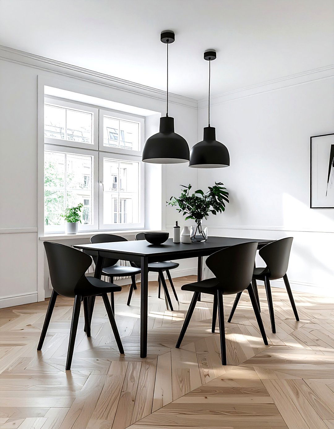 Black Scandi Dining Room - 30 black accent dining room ideas