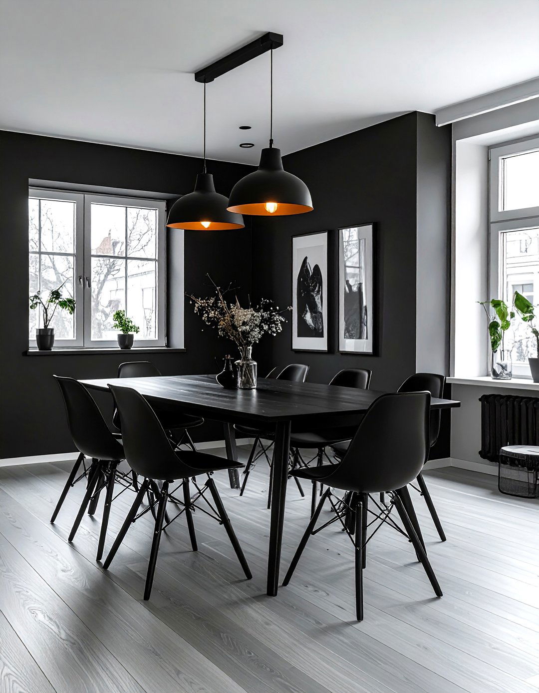 Black Scandinavian Dining Room - 30 black dining room design ideas