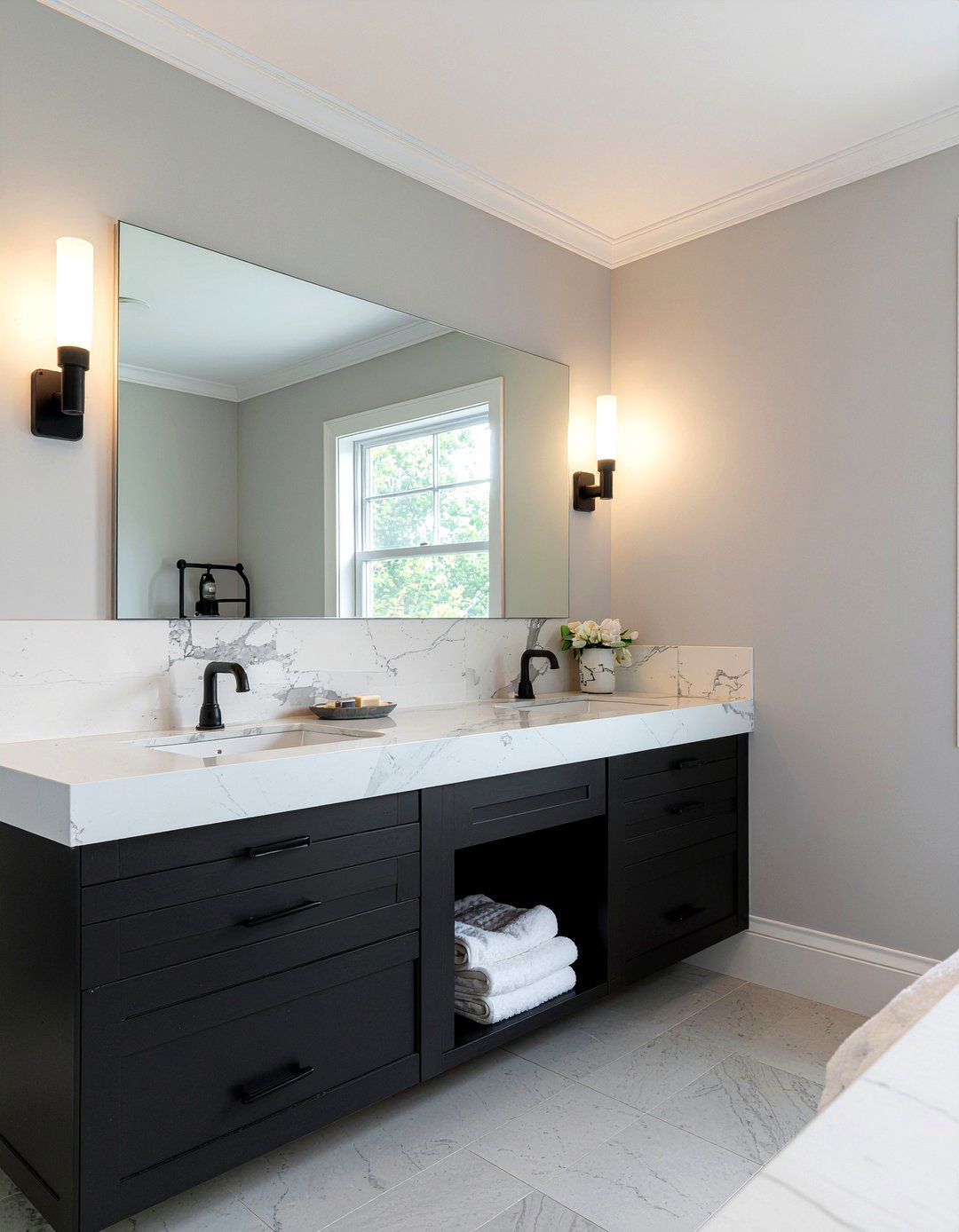 Black Sconce Lighting Bathroom - 30 matte black bathroom ideas