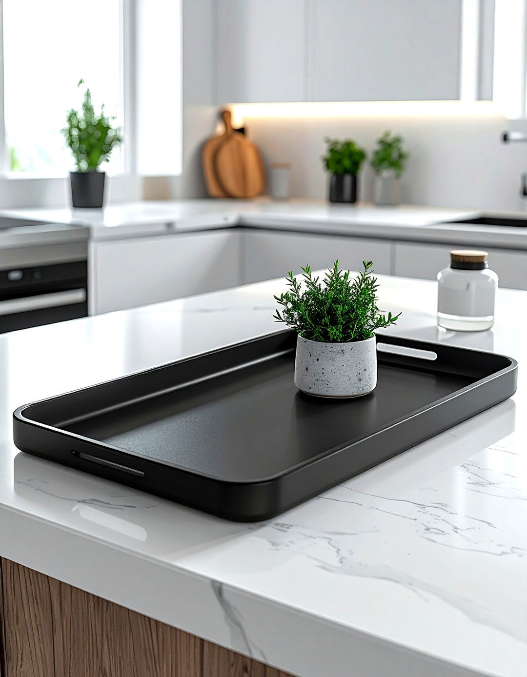 Black Serving Tray - 30 black kitchen accessories ideas