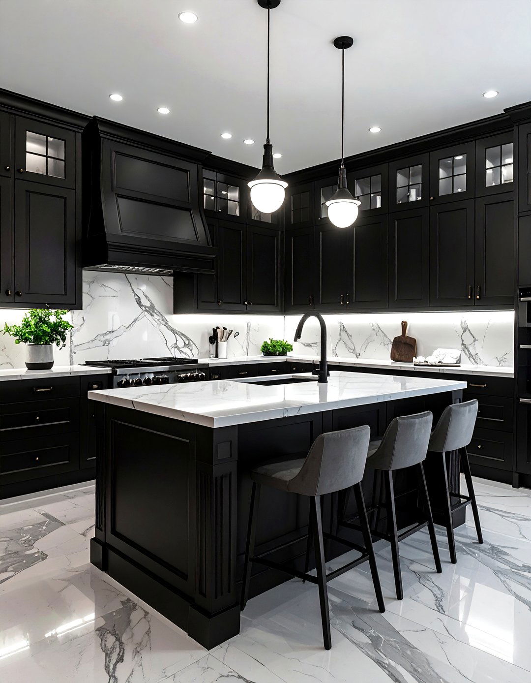 Black Shaker Style Kitchen Cabinets - 30 dark black kitchen ideas