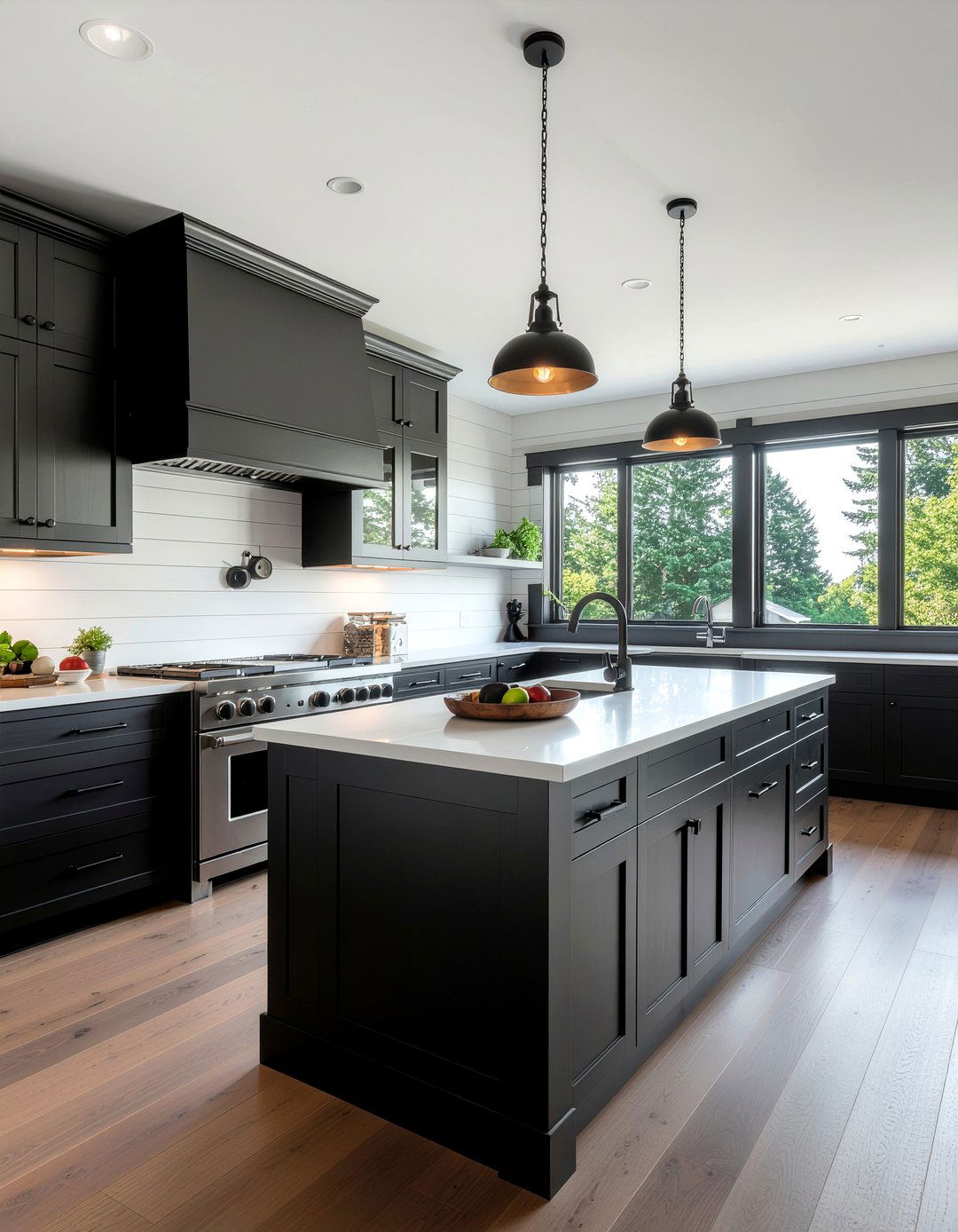 Black Shiplap Kitchen - 30 black kitchen ideas